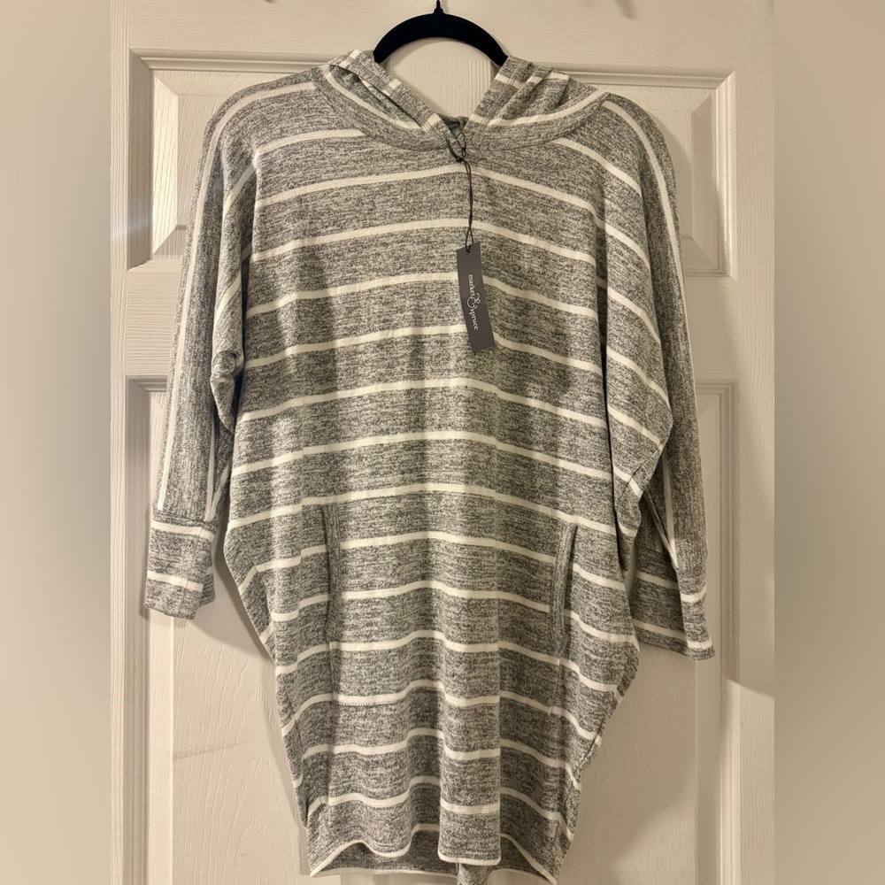 Market Spruce Sweatshirt Womens S Blue White Stripe Karlotta brushed knit NWT